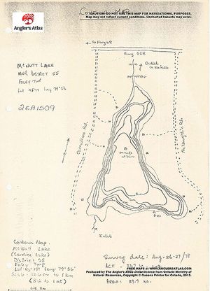 Contour map for McNutt Lake, Ontario