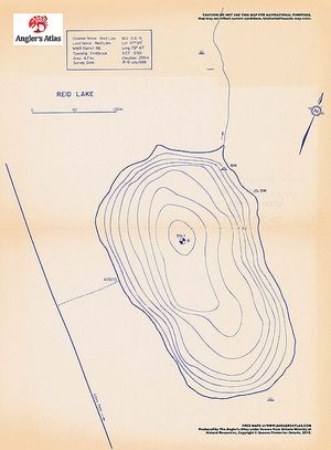 Contour map for Reid Lake, Ontario