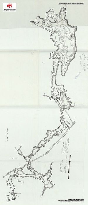 Contour map for Marten Lake, Ontario