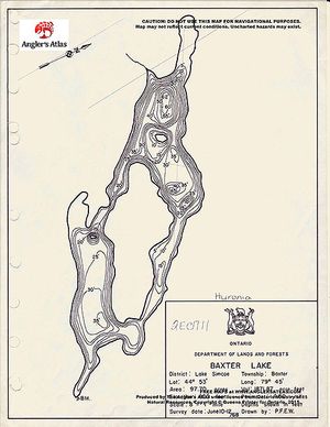 Contour map for Honey Harbour, Ontario