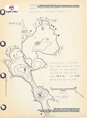 Contour map for Meadow Lake, Ontario