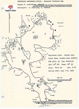 Contour map for Meadow Lake, Ontario