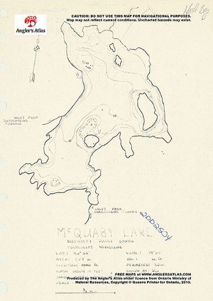 Contour map for McQuaby Lake, Ontario