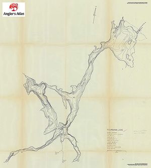 Contour map for Fourbass Lake, Ontario