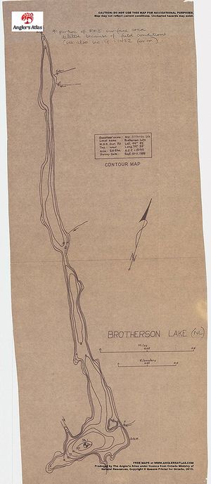 Contour map for Brotherson's Lake, Ontario