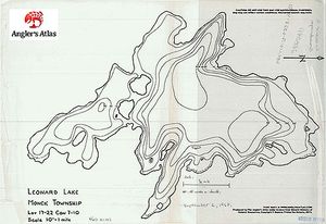 Contour map for Leonard Lake, Ontario