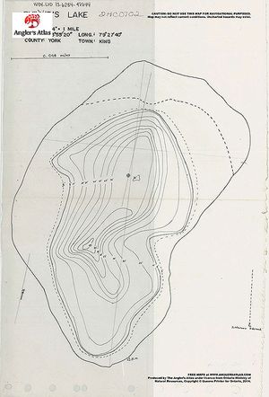 Contour map for Philips Lake, Ontario