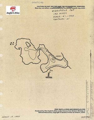 Contour map for Four Mile Lake, Ontario