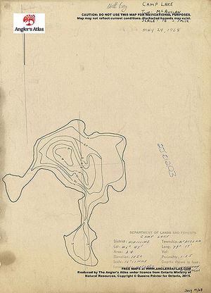 Contour map for Camp Lake, Ontario