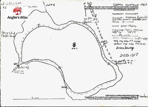 Contour map for Penfold Lake, Ontario
