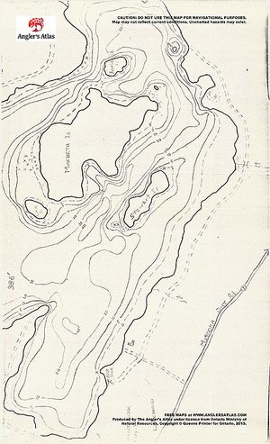 Contour map for Wood Lake, Ontario