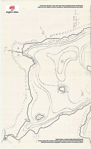 Contour map for Wood Lake, Ontario