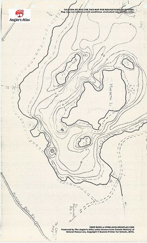 Contour map for Wood Lake, Ontario