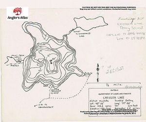 Contour map for Crosson Lake, Ontario
