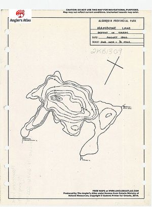 Contour map for Hambone Lake, Ontario