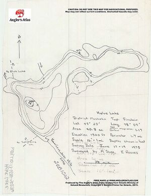 Contour map for Helve Lake, Ontario