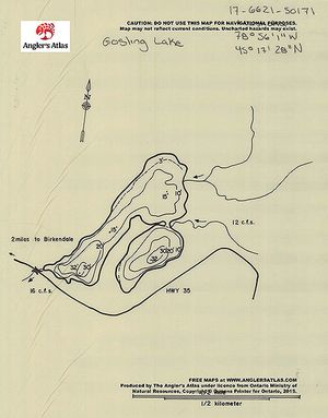 Contour map for Gosling Lake, Ontario