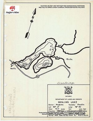 Contour map for Gosling Lake, Ontario