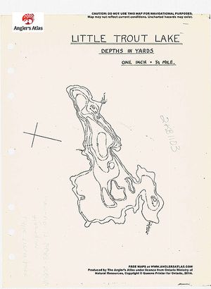 Contour map for Little Trout Lake, Ontario