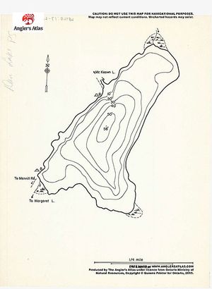 Contour map for Dan Lake, Ontario