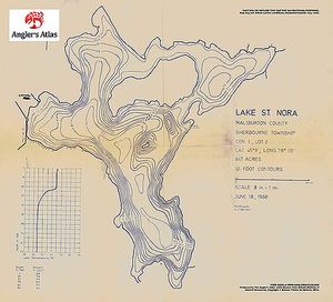 Contour map for St. Nora Lake, Ontario