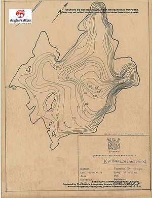 Contour map for Kabakwa Lake, Ontario