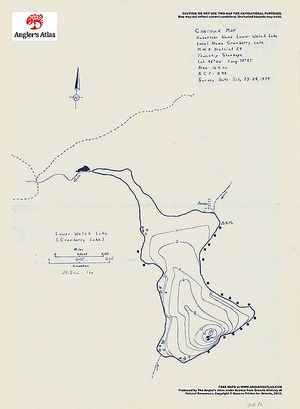 Contour map for Lower Welch Lake, Ontario
