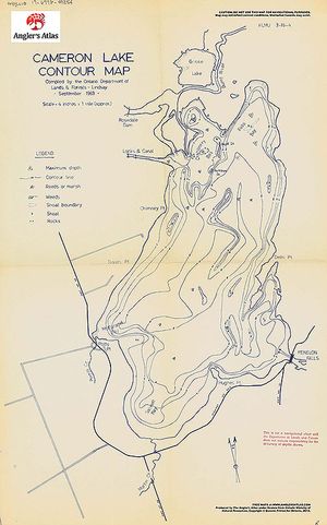 Contour map for Cameron Lake, Ontario