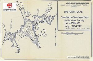 Contour map for Big Hawk Lake, Ontario