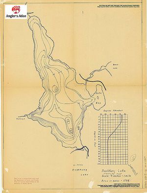 Contour map for Boshkung Lake, Ontario