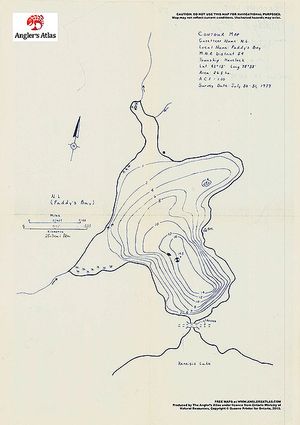 Contour map for Kennisis Lake, Ontario