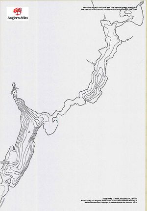Contour map for Kashagawigamog Lake, Ontario