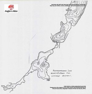 Contour map for Kashagawigamog Lake, Ontario