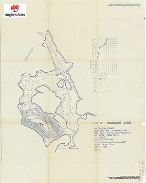 Contour map for Redstone Lake, Ontario