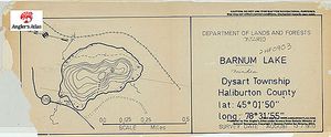 Contour map for Barnum Lake, Ontario
