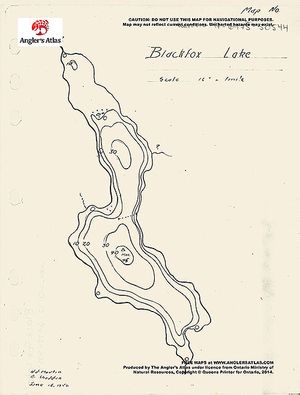 Contour map for Blackfox Lake, Ontario