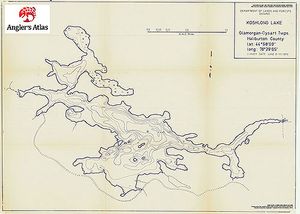 Contour map for Koshlong Lake, Ontario