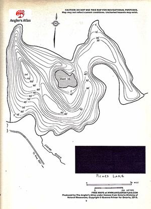 Contour map for Picard Lake, Ontario