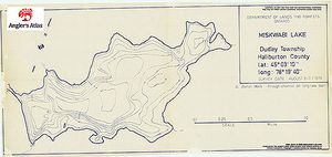 Contour map for Miskwabi Lake, Ontario