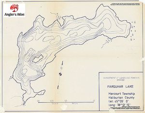 Contour map for Farquar Lake, Ontario