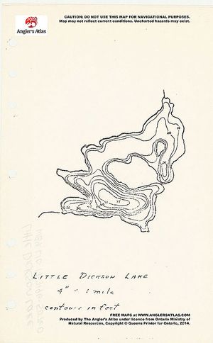 Contour map for Little Dickson Lake, Ontario