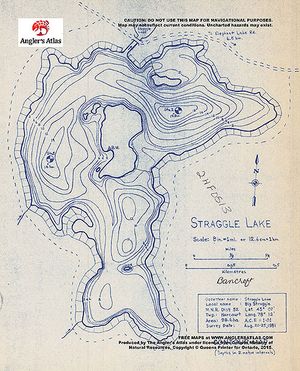 Contour map for Straggle Lake, Ontario