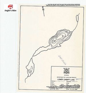 Contour map for Lower Cardiff Lake, Ontario