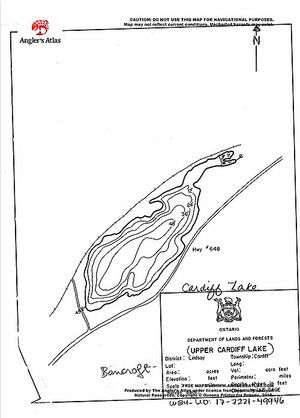 Contour map for Cardiff Lake, Ontario