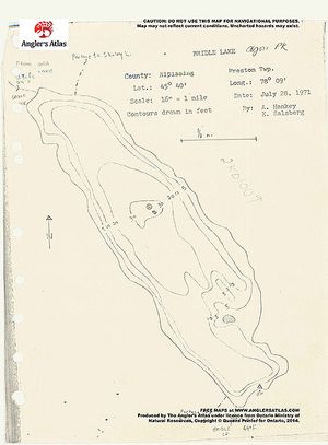 Contour map for Bridle Lake, Ontario