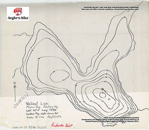 Contour map for Valiant Lake, Ontario
