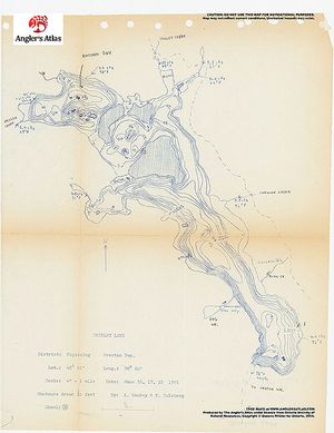 Contour map for Shirley Lake, Ontario
