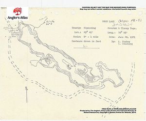 Contour map for Ryan Lake, Ontario