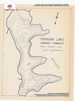 Contour map for Faraday Lake, Ontario