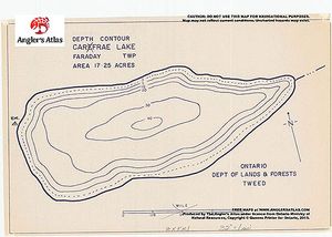 Contour map for Carfrae Lake, Ontario